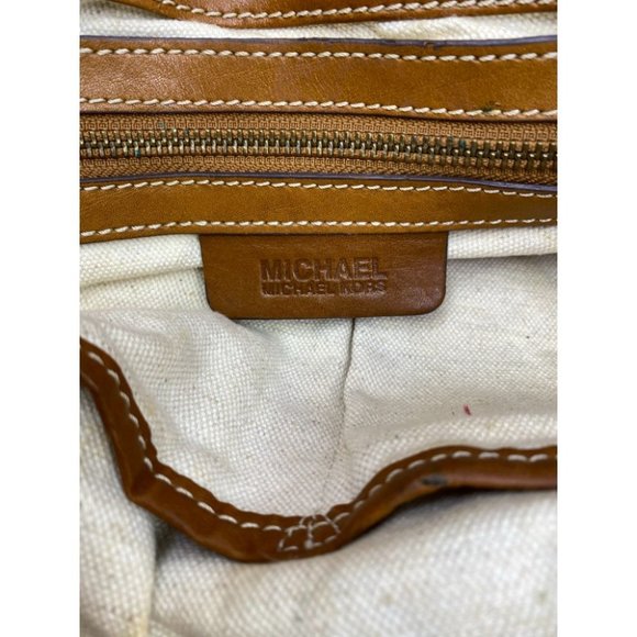 Michael Kors Yellow Brown Woven Tote Bag - Picture 13 of 15